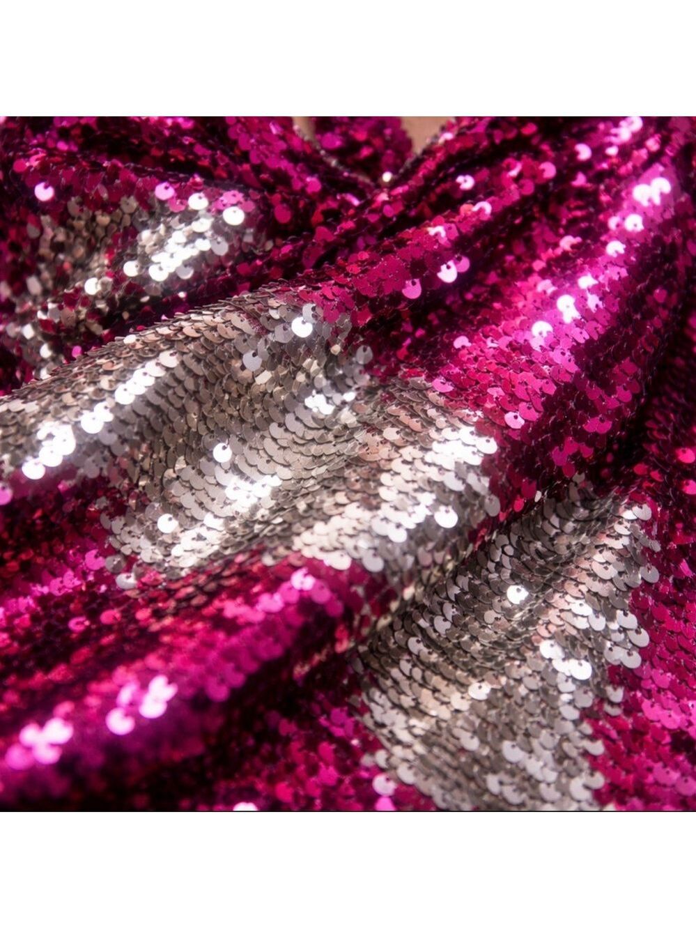 FREE PEOPLE PINK SILVER MERMAID SEQUIN TUNIC TOP PARTY NEW YEARS HOLIDAY MED - Picture 11 of 11